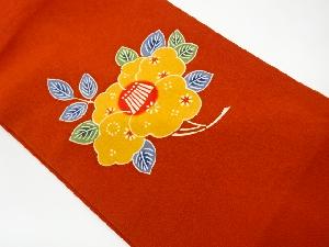 リサイクル　縮緬地椿模様名古屋帯